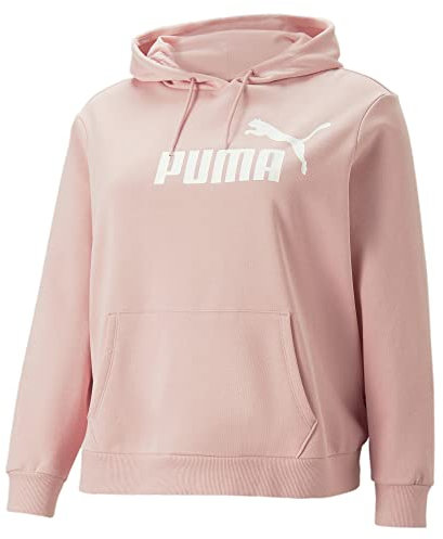PUMA Sweat capuche en polaire avec logo Essentials pour femme (disponible en grandes tailles), Rose-puma blanc - Ah23, 2X