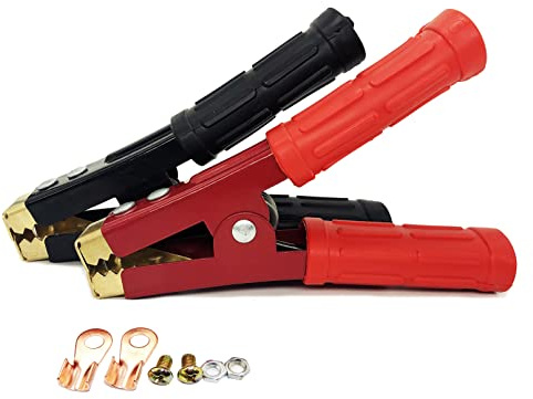 Jumper Cable Battery Clamps Crocodile Clamp Pure Copper 100A/800A/1500A Car Battery Charger Clamps Power Replacement Battery Alligator Clips Jumper Cables Clamp (Medium 500-800A)