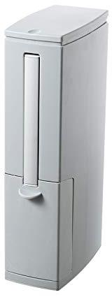 Bathroom Bin With Toliet Brush, Multifunctional 2 In 1 Toilet Brush And Bin Sets, Narrow Bin For Bathroom With Handle, Removable Bathroom Bins With Lids, Plastic Material, Grey