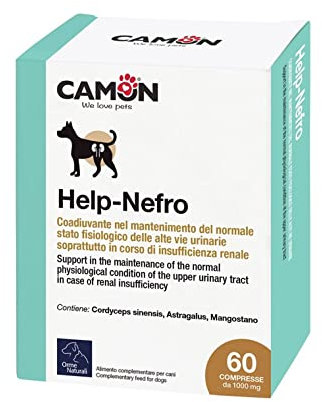 CAMON | Help-Nefro, Soporte para Insuficiencia Renal y Vía Urinaria Perros y Gatos, Formato de 60 Tabletas