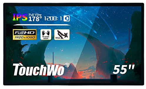 TouchWo 55-Zoll Interaktiver Touchscreen-Monitor, Smart Board mit Wandhalterung, Android 11 Smart Touch Screen Präsentations-Whiteboard für Büro & Klassenzimmer, 4 GB RAM & 32 GB ROM