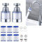 2 piezas filtro de agua grifo,filtro grifo cocina fregadero antical,con 6 piezas de elemento de filtro de algodón PP y adaptador universal para fregadero, cocina, baño