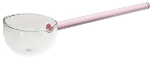 Operitacx Kitchen Glass Spoon Handle Dessert Stirring Spoon Transparent Design for Ice Cream Soup and Breakfast Use