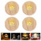 Sporgo 4 Stück LED Holzsockel: Runde Holz Leuchtsockel 3 Farben Einstellbar Holzsockel, Beleuchtete Sockel mit Schalter, Holz Led Lichtsockel für Kristallkugeln, Schmuck, Acryl, Glas und Harz