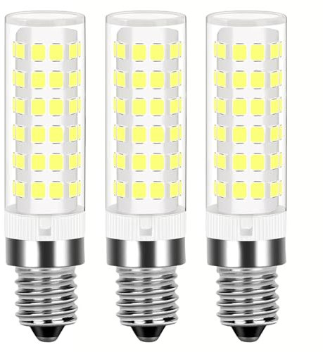 TIAFELNGLY E14 LED Cooker Hood Light Bulb Cool White, Small Edison Screw Corn Bulbs 360°Beam Angle Chandelier Bulb for Living Room, Kitchen & Bathroom Cold White LED Bulbs 3 Pack
