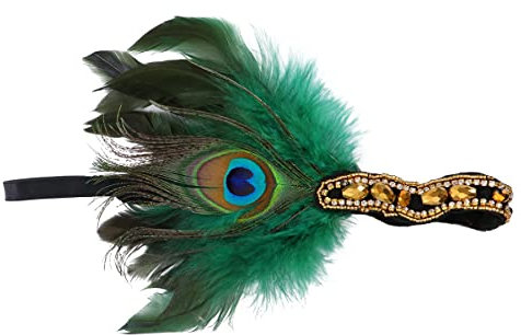 MAGICLULU Feder-haarband Für Partys Performance-kopfschmuck Vintage-stirnband Leicht Und Bequem Mit Exquisiten Details Für Cosplay Und Tanzveranstaltungen Grün