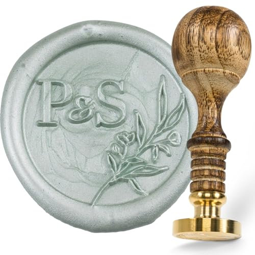 gravurART Siegelstempel personalisiert mit Initialen - Einladungen zur Hochzeit mit Wachsstempel personalisieren Design Emma