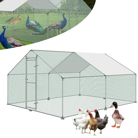 ORHEYA Hühnerstall Geflügelstall Freilaufgehege Metall 3x4x2m