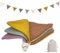 Goldenland Wimpelkette Kinderzimmer, Stoff Wimpelkette, Wimpelkette Musselin Baumwolle, Girlande Kinderzimmer Deko, Babyzimmer deko Mädchen & Jungen für Hausbett, Babybett, Wanddeko (Rosa Grün)