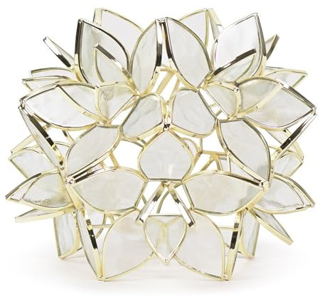 ValueLights | Clear Easy Fit Glass Flower Pendant Ceiling/Table Lampshade | Lamp Shades, Home Décor & Improvement Essential | Includes Bulb [3000K Warm White] | 210mm Shade Width