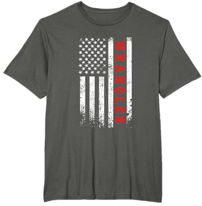 US Wrangler-Profession Independence Day Red Line USA Flagge T-Shirt