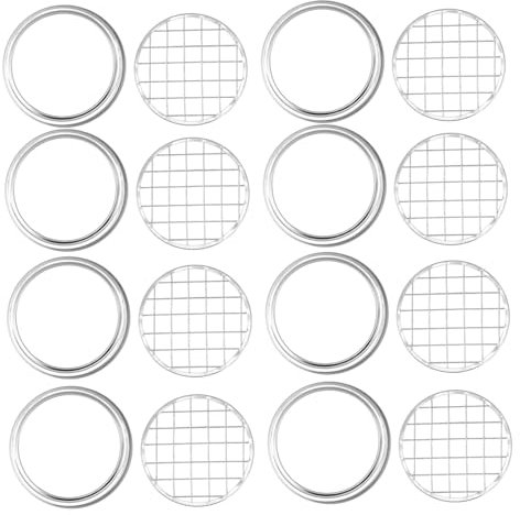 CATIEBYE 10 Sätze Einmachglasdeckel Blumengesteck-Zubehör Blumenarrangements Blumenvasen schöner Halter wiederverwendbares Blumengitter für Vase Einmachglas Zubehör Glaskeimdeckel Weißblech