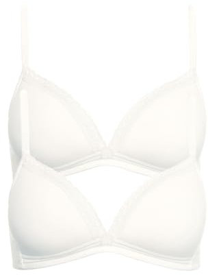 Lisca 2er Pack Triangel BH ohne Bügel INES 020285 Gr. 85A in Cream