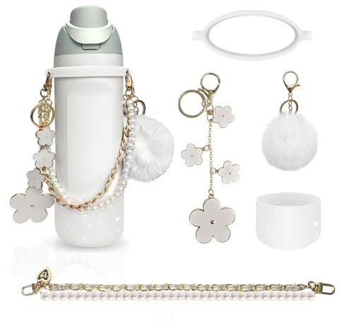 AMUSEPROFI Cream Mist 24oz Silicone Water Bottle Handle Strap - Compatible with Owala, Perfect for Sports, Travel, Hiking, Workouts - Mobile Use, Active Lifestyles, Hands-Free Carrying