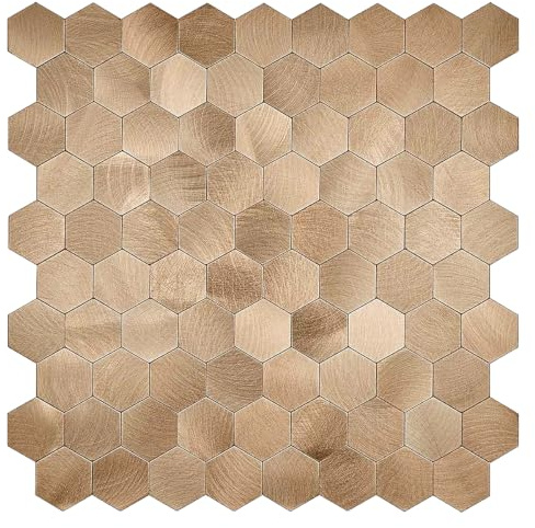 WoStick Carreaux adhésifs en métal, épaisseur 4 mm, pour cuisine, super résistants, autocollants, avec finition métal brossé, 10 feuilles/emballage