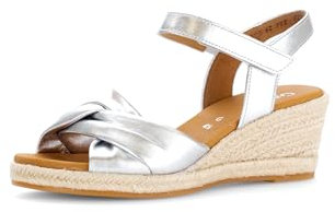 Gabor Damen Riemchensandalen, Frauen Sandalen,Freizeitschuhe,offene Schuhe,Strandschuhe,Sandaletten,Sommersandalen,Silber (Jute),37.5 EU / 4.5 UK