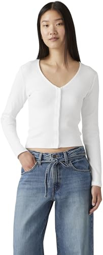 Levi's Mujer Camiseta de Manga Larga Muse con Cuello de Pico, Slim Fit