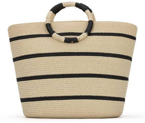 EVEOUT Straw Tote Bag Women Summer Boho Woven Beach Bag Large Raffia Tote Handbag for Beach Holiday Pool