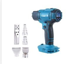Akku-Heißluftpistole Kompatibel mit Makita 18V — Kabellose Heißluftgebläse mit LCD-Display, Elektrische Heißluftfön mit 5 Düsen und Einstellbarer Temperatur 50°C-550°C, für Basteln,Schrumpfen, Heizen