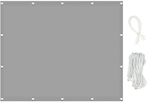 Pare-soleil extérieur 5 x 8 m – Auvent respirant pour jardin, piscine, terrasse, balcon – Housse de pergola rectangulaire gris clair