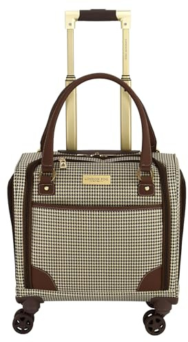 London Fog Cambridge 15 8-Wheel Under the Seat Bag, Olive Houndstooth