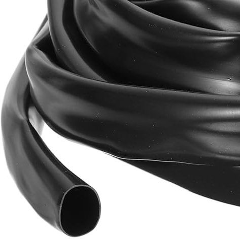sourcing map 5m PVC Cable Sleeve Tubing, 10mm 3/8 PVC Tube Black Cord Organizer Wire Shielding Sheathing Wrap
