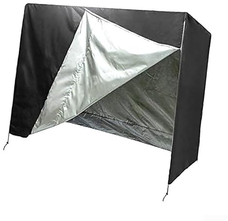 Homefurnishmall 2-Sitzer-Gartenschaukel-Sitzbezug, wasserdicht, 210D-Hollywoodschaukel-Abdeckung, UV-Schutz, große Abdeckung für Gartenschaukeln, 160 x 120 x 170 cm, Schwarz