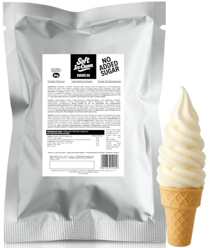 Sansei Soft-Eis Ohne Zuckerzusatz Pulver 2 kg 2:5 für 7 Kg Eis (Sahnegeschmack)