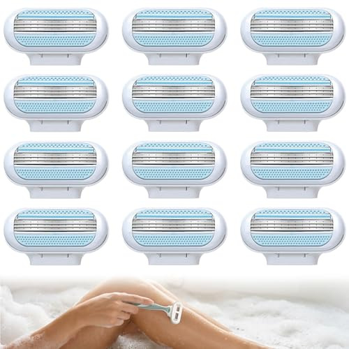 12 Stück Venus Ersatzklingen Damen Rasierklingen Universal 3 Fach Klingen | Kompatibel mit Venus Rasierer, Ideal für Empfindliche Haut, Smooth Rasierklingen Waschbare