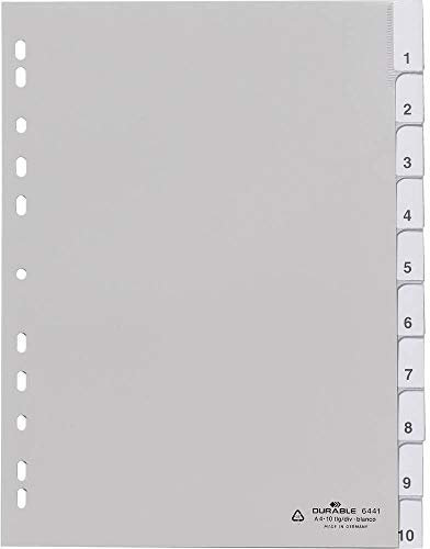 Durable 6441 – 02 Blank Tab Index Polypropylen (PP) weiß – Register (Blank Tab Index, Polypropylen (PP), Weiß, Hochformat, A4, 230 mm)