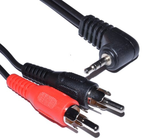 kenable 2.5mm Right Angle Stereo Jack to Twin Phono Plugs OFC Audio Cable 1m [1 metres]