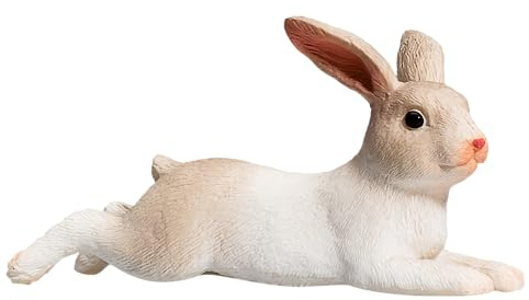 MOJO Kaninchenfigur, liegend, realistisch, Internationale Tierwelt, handbemalt