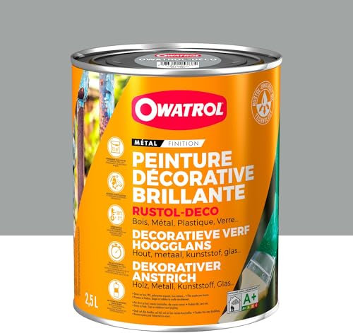 Owatrol Rustol Deco - Alkyd-Decklack für alle Untergründe 2,5 litres, Graues Fenster - RAL 7040
