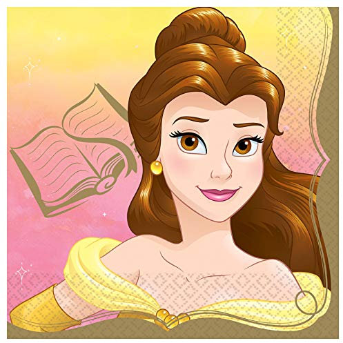 Disney Princess Luncheon Napkins, 6.5 (16-Pack) - Deluxe Party Napkins, Perfect for Themed Parties and Celebrations, Belle