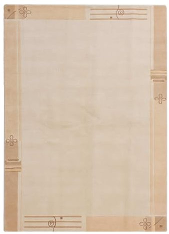 Lifetex.eu Teppich Nepal Super ca. 170 x 240 cm Beige handgeknüpft Schurwolle Modern hochwertiger Teppich