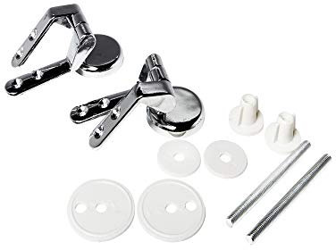 OGOMONDO Cerniere Cromate Metallo per Sedile Coprivaso Tavoletta WC Copriwater Supporti Agganci Staffe