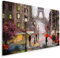 Muralo Bilder Stadt 100 x 70cm Bild auf Leinwand Wandbild Kunstdruck Paris Straßen Leinwandbilder Schlafzimmer Wohnzimmer Wanddekoration Design Wand Bild Panorama Architektur