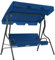 vidaXL Hollywoodschaukel Gartenschaukel Schaukelbank Hängeschaukel Schaukel Bank Garten Terrasse Dunkelblau 170x110x153cm Stoff Stahlrahmen