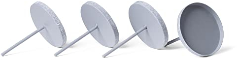 Novaliv 4X Kerzenpick Flach 6,5 cm GRAU Kerzenhalter für Adventskranz Kerzenpin Weihnachtskranz