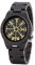 YCYR Herren Holzuhren, Nordische Wikinger Rune Vegvisir Vintage Quarzuhr, Unisex Verstellbares Holzarmband Handwerk Lässig Armband Geschenk,Schwarz