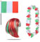 Sonia Originelli Fanset Fanartikel Fahne Perücke Blumenkette Hawaiikette WM EM Farbe: Italien Bob