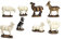 Set 8 animali statuine per Presepe in resina (Alt cm 4,3)