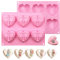 Moldes de chocolate de silicona en forma de corazón 3D para el día de San Valentín, 6 cavidades, antiadherentes, fáciles de liberar, moldes en forma de corazón de diamante para bomba de