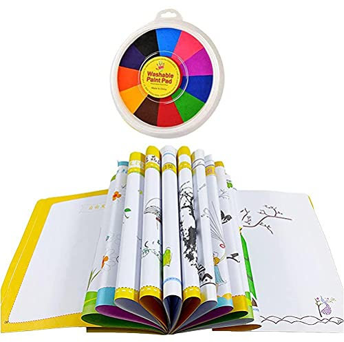 ARTOCT Divertido kit de pintura de dedos, juego de pintura de dedos lavable de 12 colores, juguetes de dibujo, kit de herramientas educativas para hacer tarjetas u otras manualidades