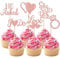 SYKYCTCY 36 Pack He Asked She Said Yes Cupcake Toppers Glitter Ring Love Heart I do Cupcake Food Picks for Wedding Engagement Bridal Shower Party Cake Decorations Supplies Rose Gold
