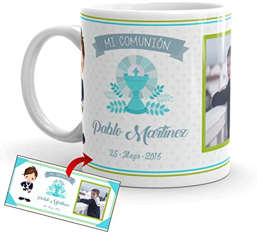 Kembilove Tazas personalizadas comunion – Taza regalo comunion – Tazas personalizadas con foto – Regalos primera comunion – Detalles primera comunion niño