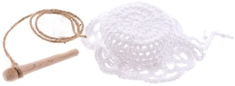 CERÁMICA RAMBLEÑA Accessories | Bouchon crochet pour cruche traditionnelle | Bouchon de cruche | Blanc | Bouchon en bois | 100% fait main | 11x11x4.5 cm Environ