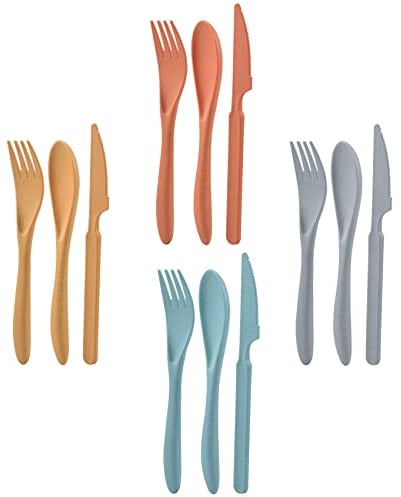 Cutlery Set 12 Piece, Dinner Spoon Knife and Fork Sets, Reusable Flatware Set for Party, Travel, Work Lunch, Picnic, Camping or Daily Use (2)