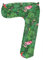 Folat 64157 Luftballon Geburtstag Ziffer Zahl 7 Jungle Vibe Grün 86 cm - Helium Ballon Decoration Geburtstagdeko, Ballon Zahl