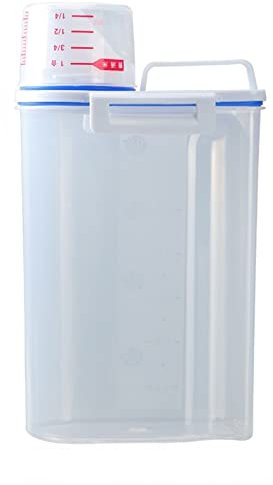 TEmkin Storage Basket with lid Detergent Box with Pour Mouth Snack Container Powder Storage Box Plastic Kitchen Rice Grain Container Bathroom Laundry Powder